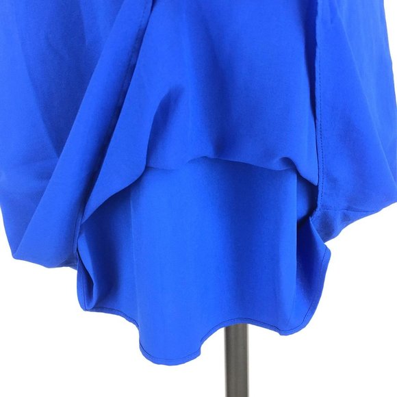 NAKED ZEBRA Blue Mini Dress NWOT Women's Size Small Sleeveless Ruffle Tie Back - Picture 7 of 9